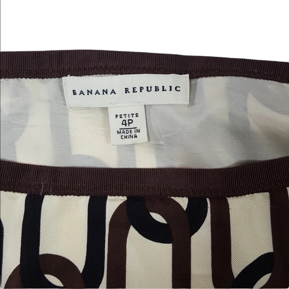 Banana Republic Silk Brown & Ivory Chain Skirt 4P - Picture 3 of 3